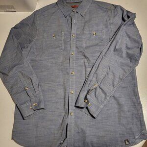 THE NORTH FACE- RED LABEL - MEN'S BROKEN DENIM LONG SLEEVE SHIRT. BLUE SIZE XL